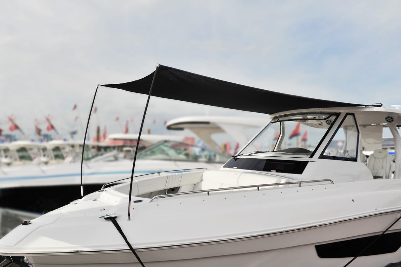 80mm (3-1/8") Sunshade Snap Hooks (Pair) - 316 Stainless Steel - Heavy-Duty Spring-Gate Tension Attachment for Marine Shade Sails & Boat Canopies