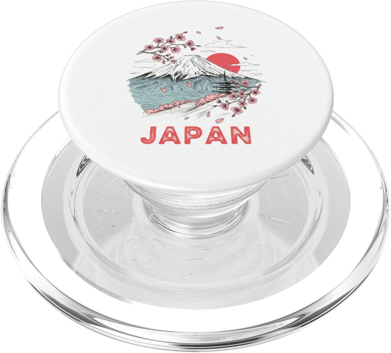 Japanese Cherry Blossom Mt Fuji Sunset Art Souvenir PopSockets PopWallet for MagSafe