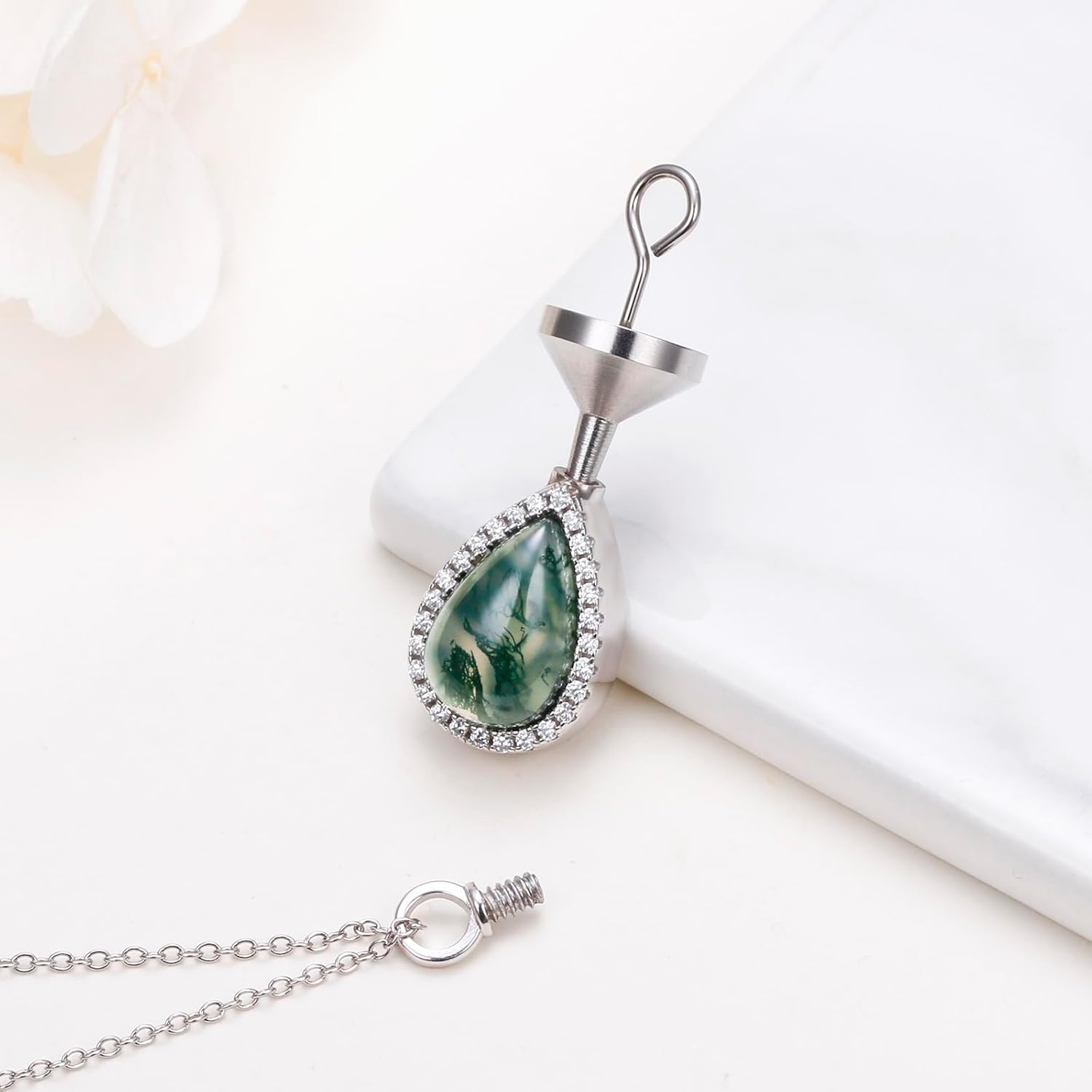 Yearace Urn Necklace for Ashes 925 Sterling Silver Cremation Jewelry Keepsake Pendant Memorial Necklace for Human Pet Ashes Sympathy Gift Jewelry for Women Men