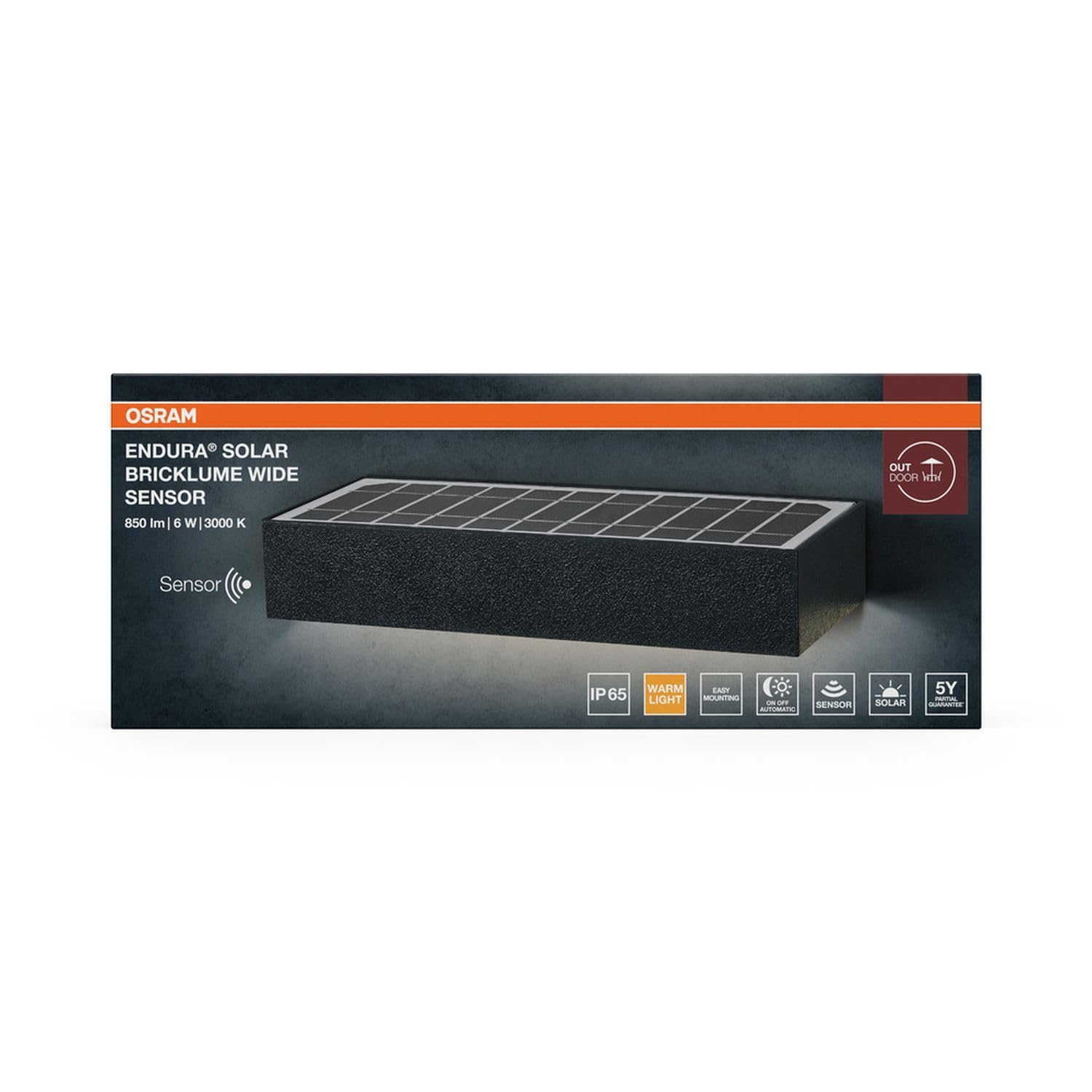 Licht-Erlebnisse LED Solar Wandlampe mit Bewegungsmelder Metall Dunkelgrau 3000 K IP65 Garten Terrasse B:23 cm stilvoll Außen Wandleuchte Balkon