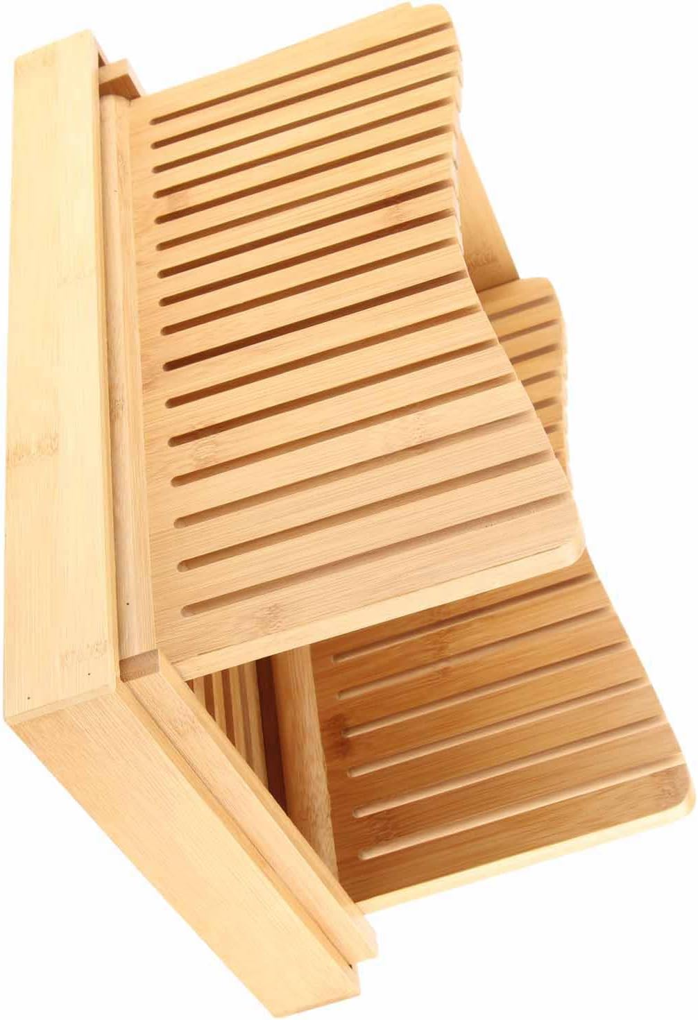 Rengue Bread Slicer, Foldable Compact Bread Slicing Guide with Crumb Tray for Homemade, Cake, Bagels