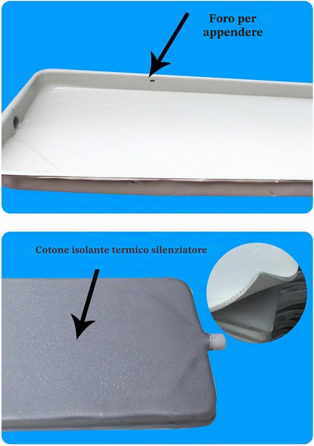 Vaschetta di Drenaggio del Condizionatore d'Aria Esterno，vaschetta Raccogligocce Universale per Raccolta Acqua di Condensa，vaschetta di Raccolta Condensa A/c Antiruggine con Tubo di Scarico