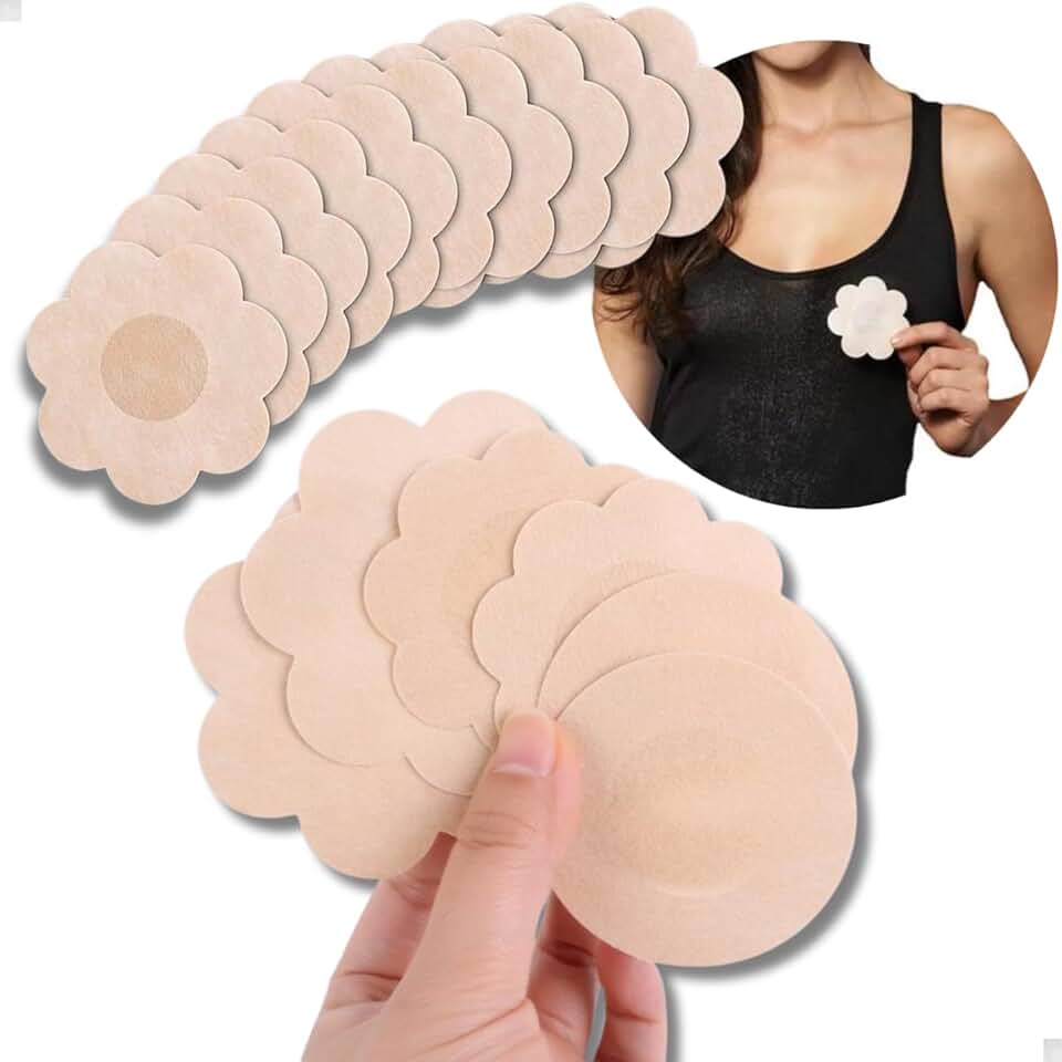 Kit 50 Adesivos Protetores de Mamilos Nude Descartáveis e Invisíveis 25 Pares (50 Unidades) Conforto e Discrição
