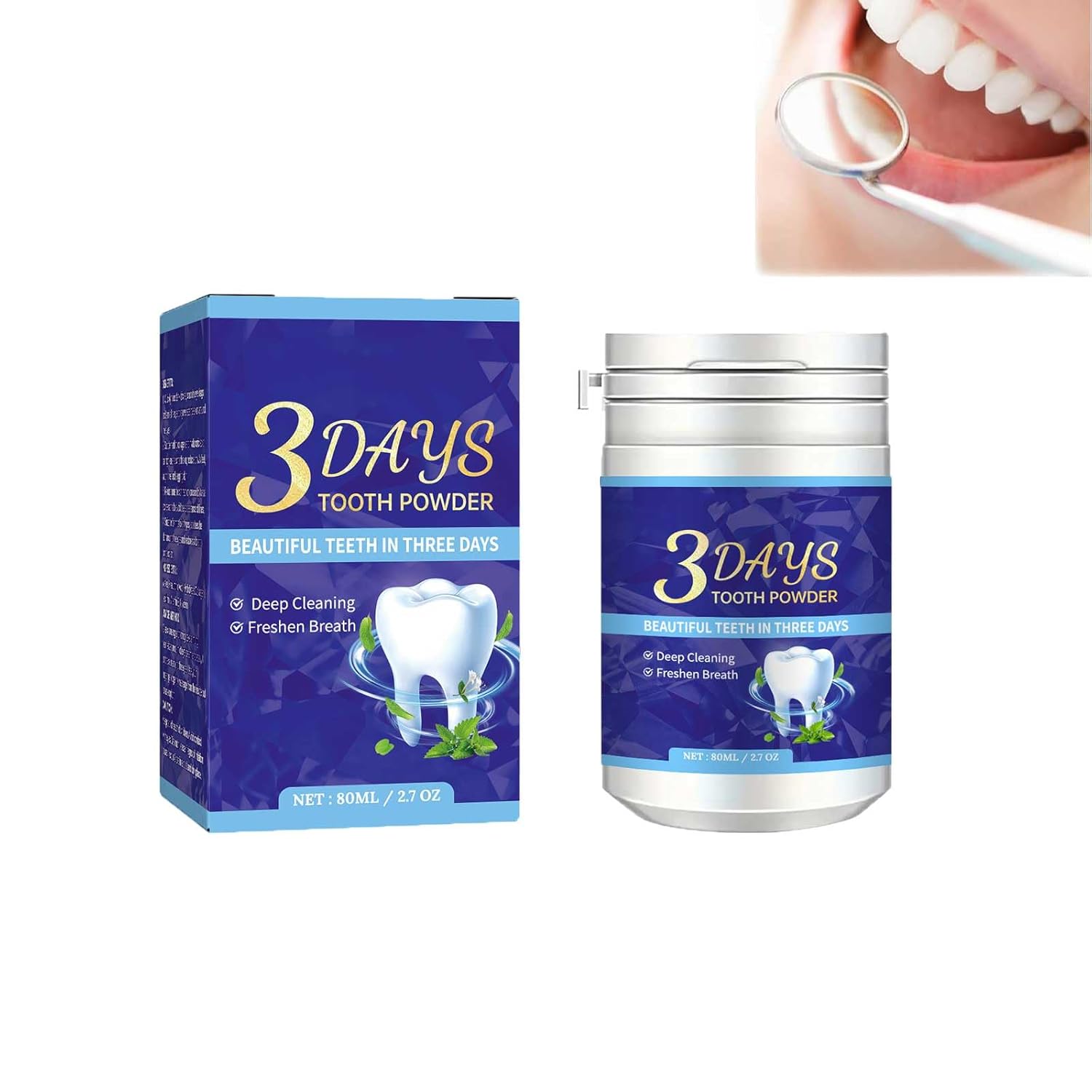 Generic 3 Days Teeth Whitening Powder Pearl Probiotic Tooth Powder Tooth Cleaning Powder Whitening Teeth Has A Refreshing