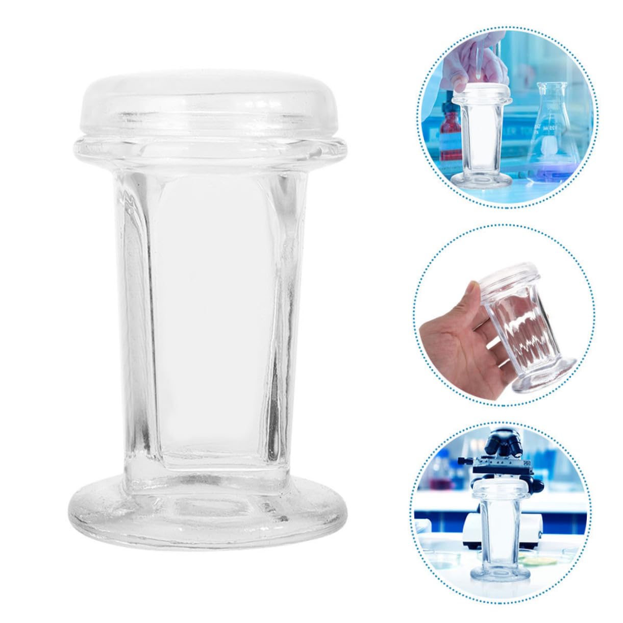 Alipis 3 Stück Glasdosen mit Deckel 60 Ml aus Klarem Glas Färbegefäß für 5 Objektträger Sichert Reagenzien für Labor und Forschungsanwendung
