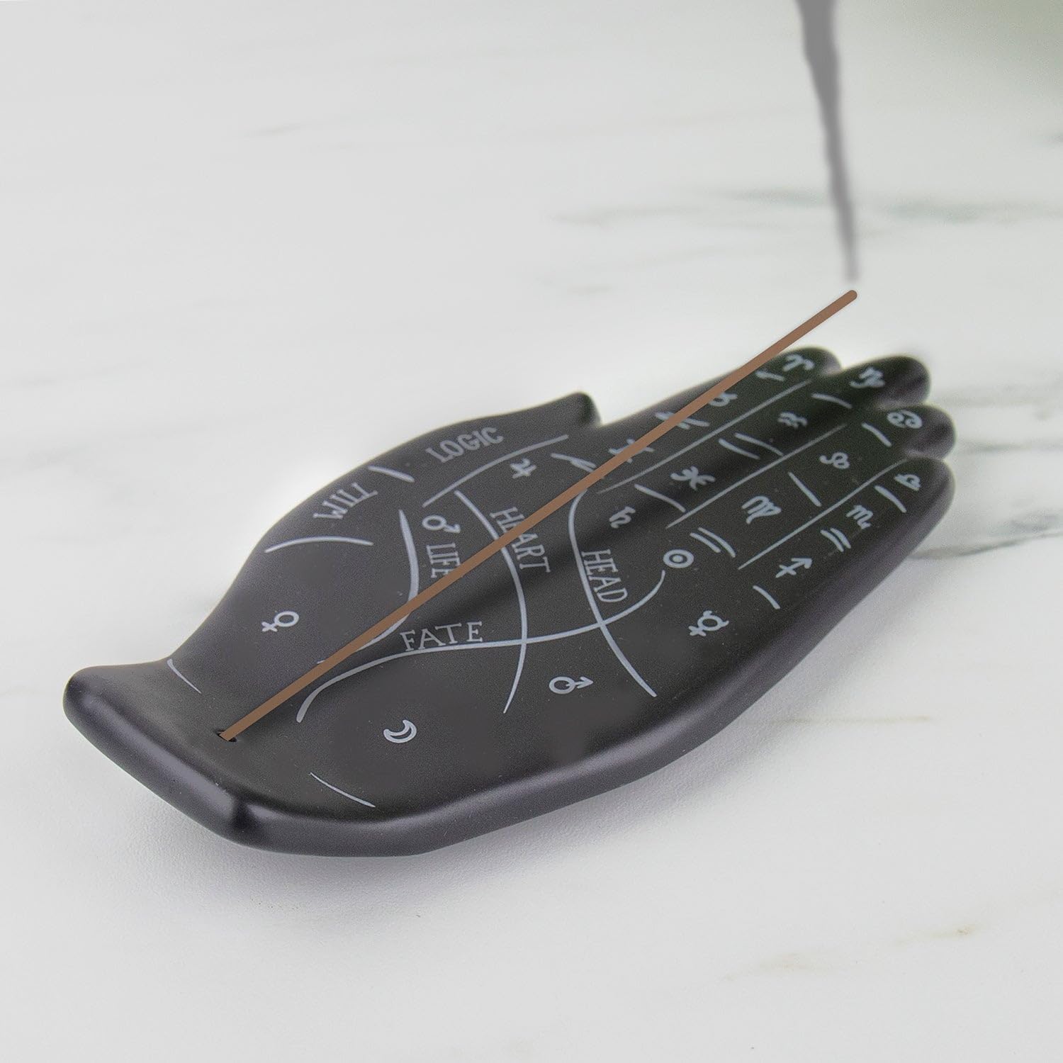 Gift Republic's Palmistry Incense Holder with 3 Incense Sticks - Helps Guide You in The Art of Palm Reading - Sandalwood Aroma