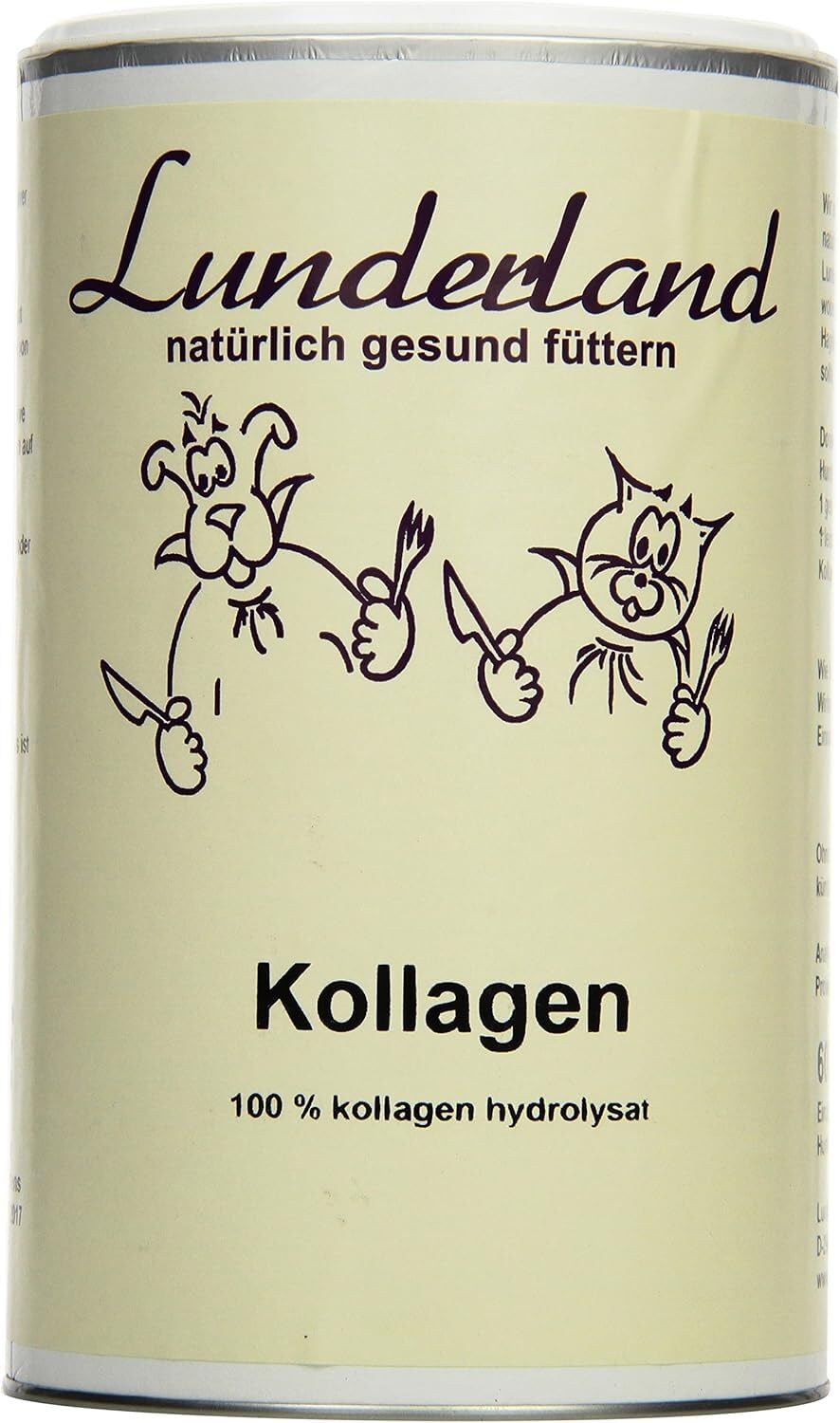 Lunderland Kollagen | 600 g | Einzelfuttermittel für Hunde & Katzen | 100 % Kollagen Hydrolysat
