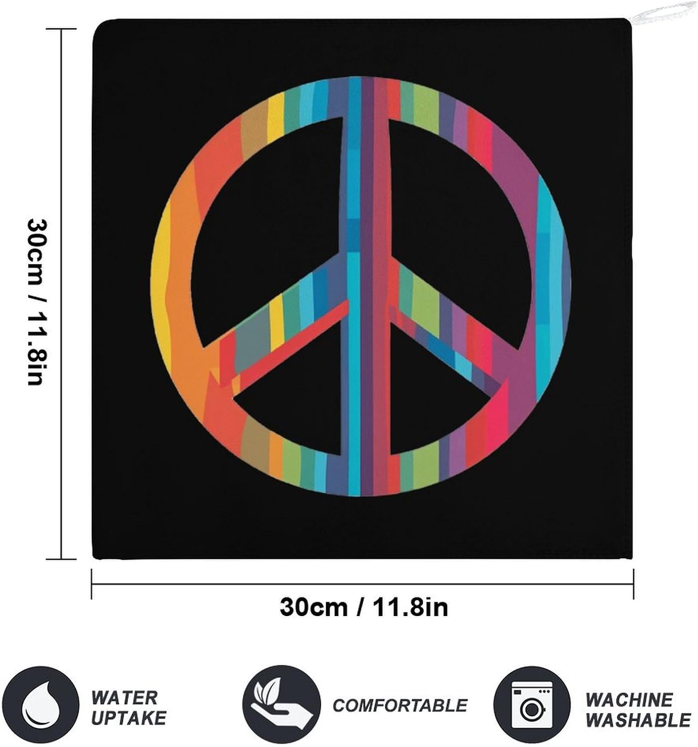 Peace Logo Hand Towels for Bathroom Kitchen Towels Small Towel Handkerchiefs with Hanging Loop 4PCS