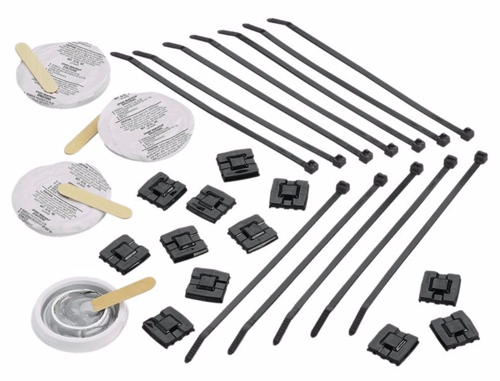 Panduit EMSK3-1-X0 Cable Tie Mount and Epoxy Kit with 3 Mounts, Black (10-Pack)