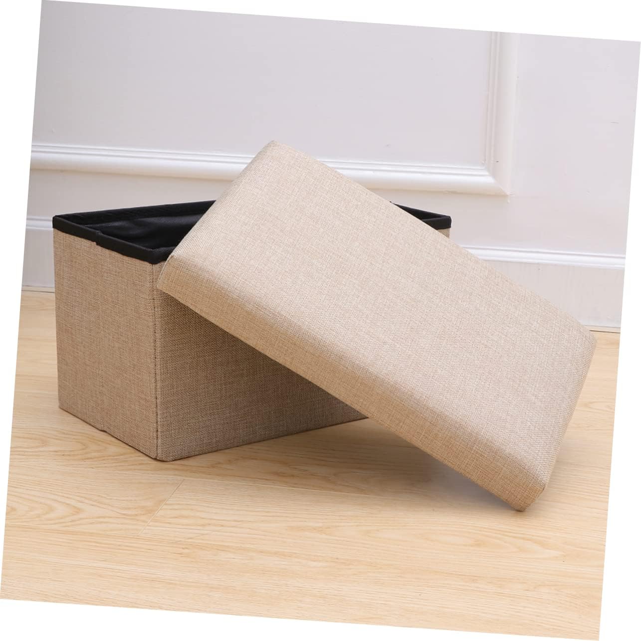 Folding Storage Toy Chest Box Fabric Bench Foot Rest for Bedroom Living