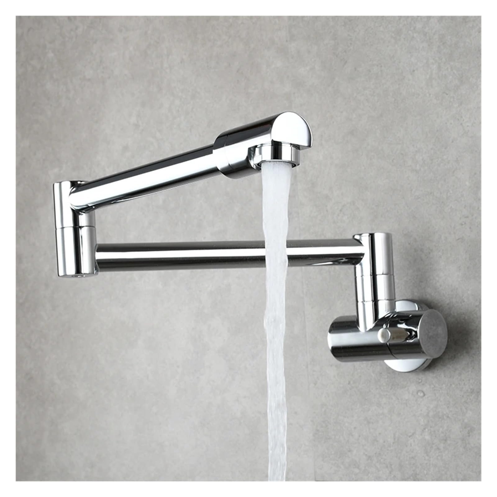 Ewsdsfs Chrome Brass Pot Filler Faucet 360 Rotatable Folding Lengthened Tap Wall Mount Kitchen Cold Water(Chrome)
