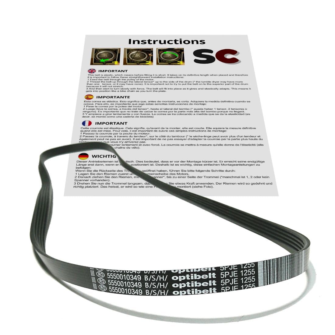 SC - Washing Machine Belt 5PJE 1255 (5550010349)
