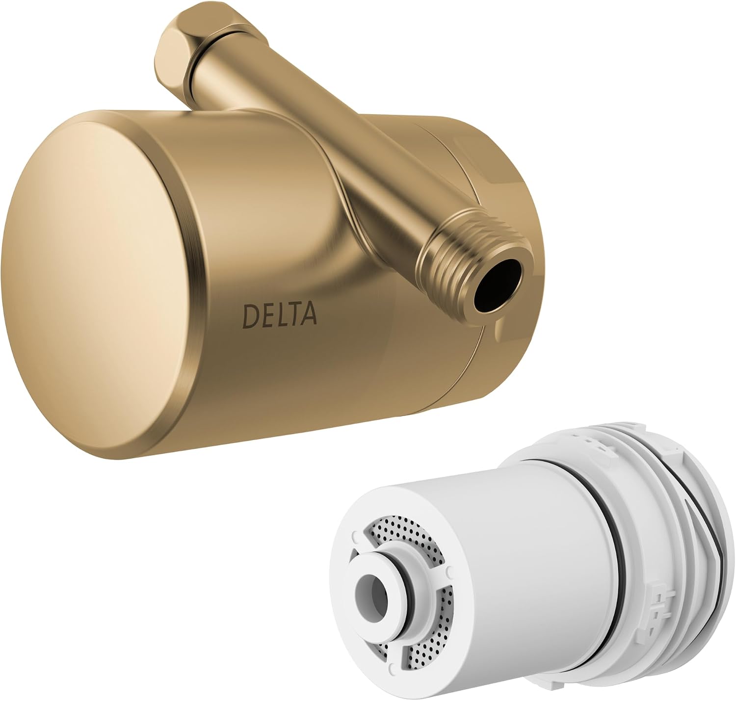 Delta Clarifi Standard Shower Filter Attachment Brushed Gold with Additional Filter Cartridge, Champagne Bronze