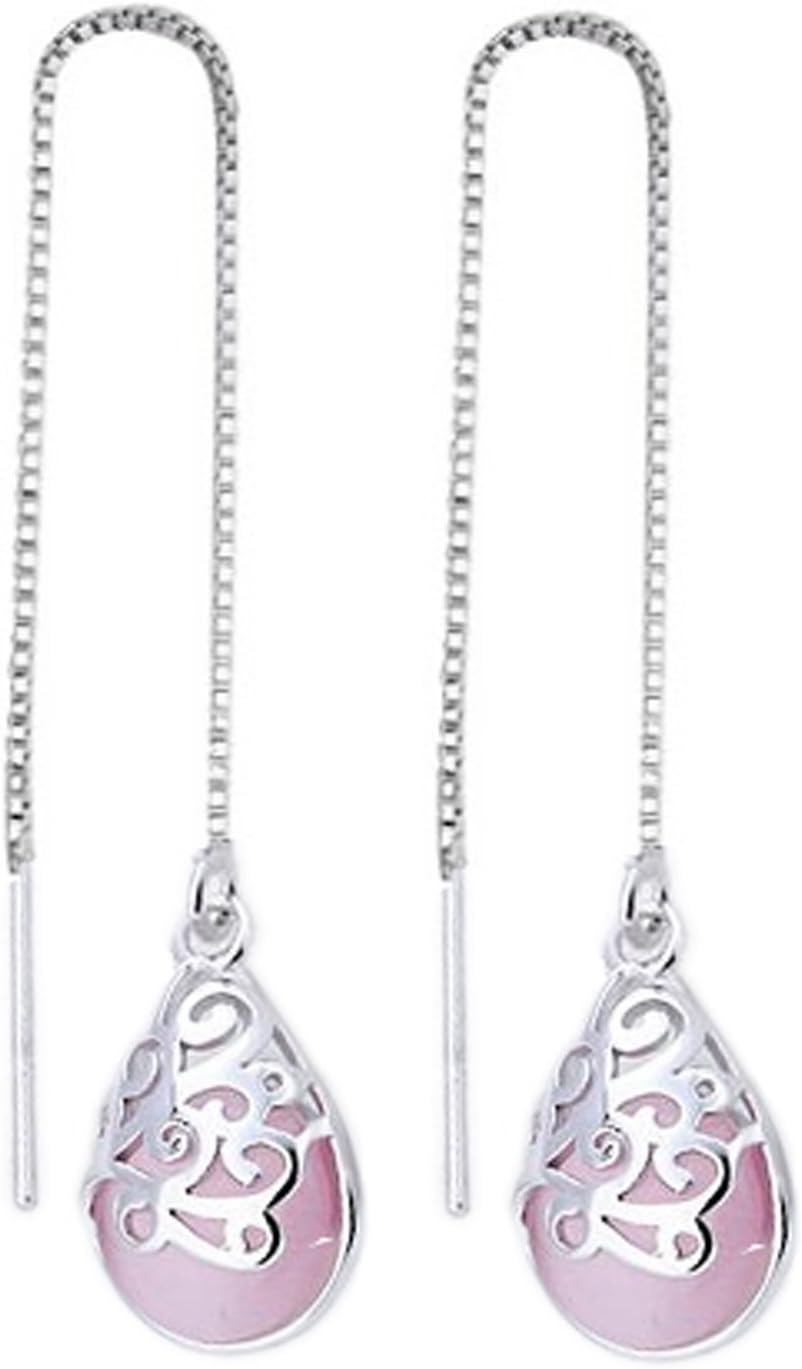 Platinum Plated Austrian Crystal Unique Long Chain Drop Earrings for Women