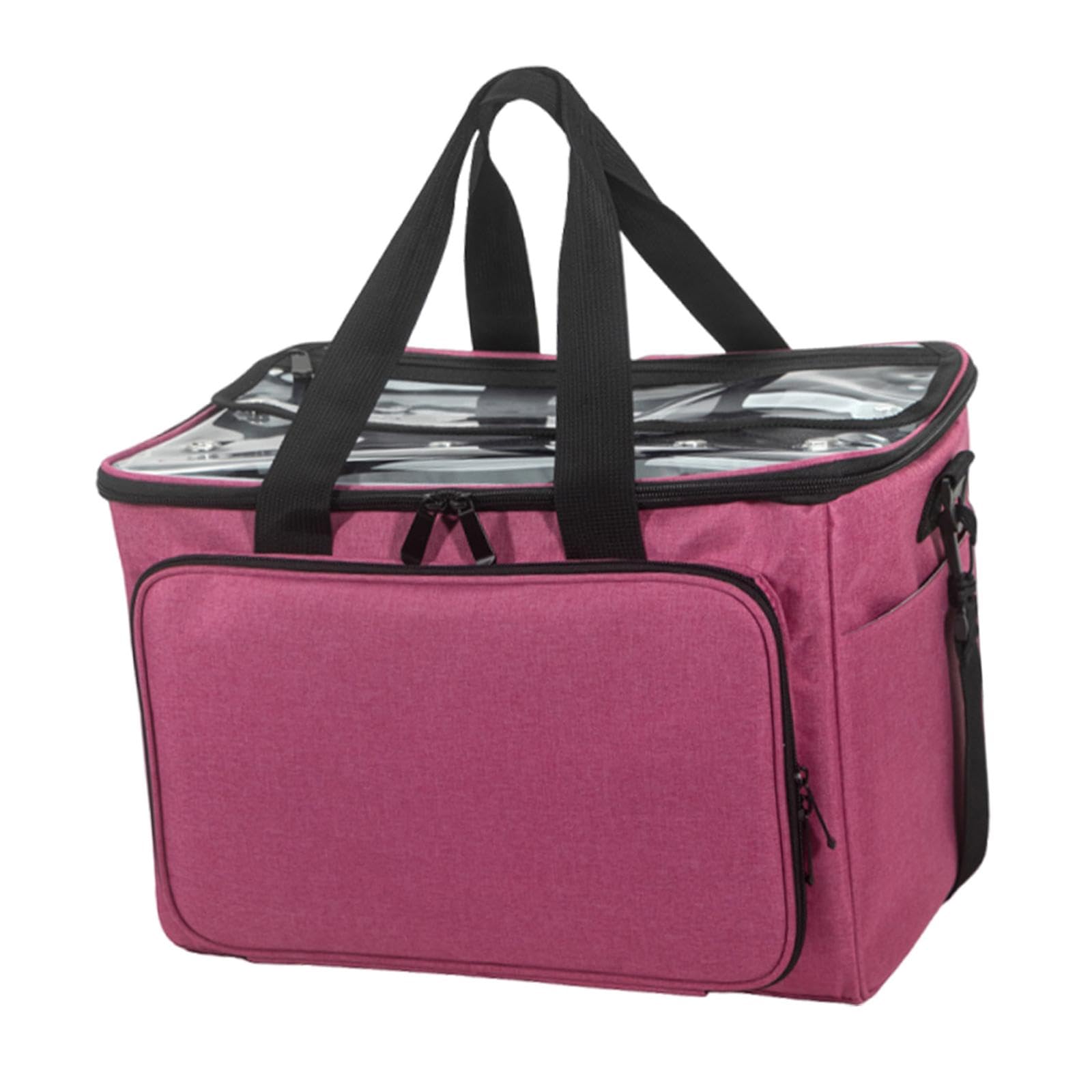 perfk Bolsa de Tejer, Bolsa de Crochet, Estuche para Hilo, Kit de Bordado, Aguja de Tejer, Accesorios para Manualidades, Crochet para Principiantes, Rosa Roja