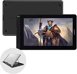 HUION Tablet de desenho gráfico Kamvas com 13 canetas, função de inclinação, sem bateria, caneta Stylus 8192, pressão de 33,8 cm com suporte ajustável, para trabalho remoto, educação on-line