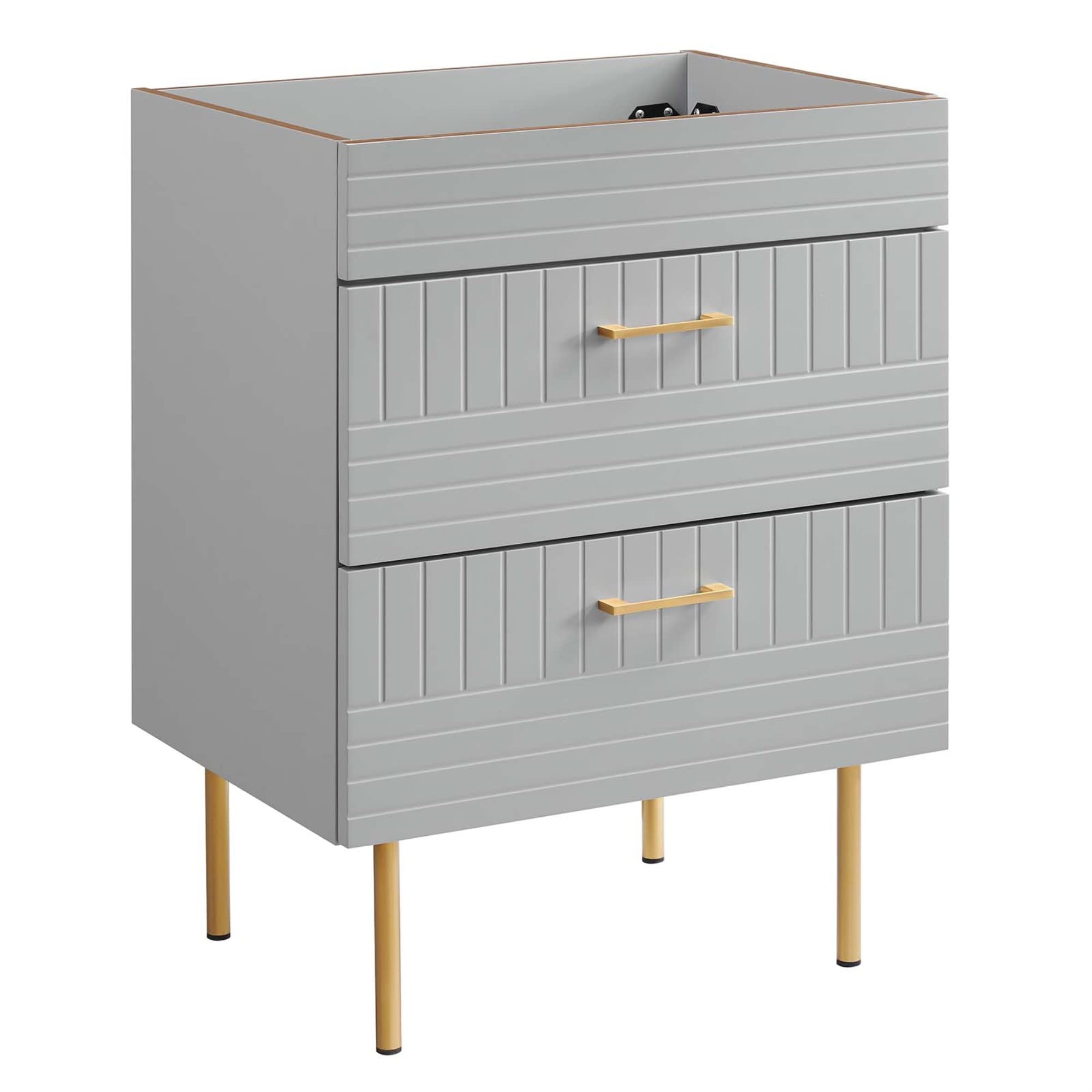 Modway Daybreak 23.5" Particleboard MDF Wood and Metal Bathroom Vanity in Gray
