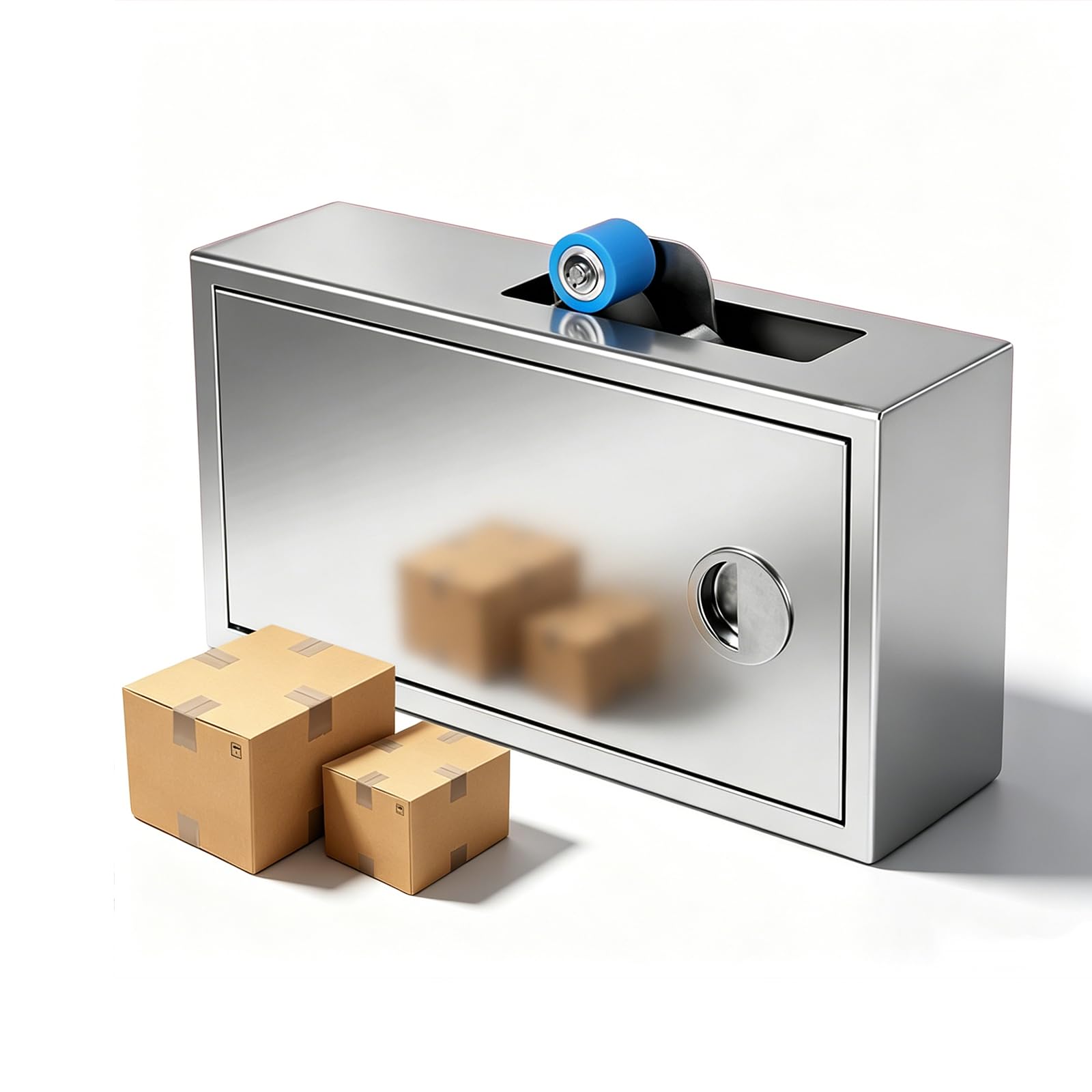 THYXGS Stainless Steel Desktop Carton Sealing Machine, Automatic Tape Cutting Machine, Manual Tape Dispenser, for 2.5cm Wide Tape, Adjustable Sealing Length, for Cardboard Box Packaging