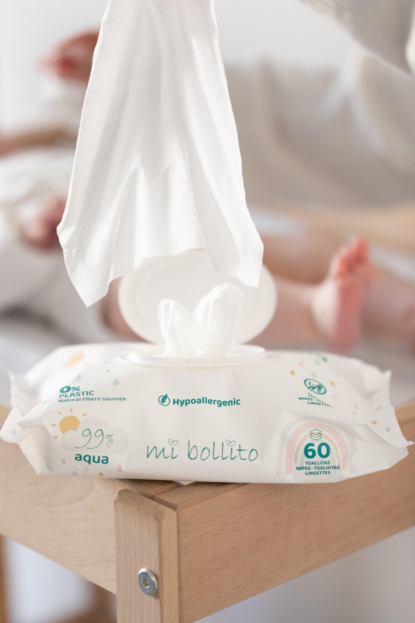 Toallitas Bebé 99% Aqua Pure, 100% Fibras Vegetales, 960 Toallitas, 16 Paquetes, PH Neutro, Piel Sensible y Atópica, Sin Perfume, Aptas Recién Nacidos