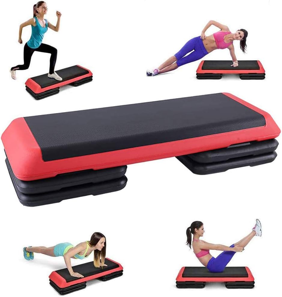 LMEIL 43'' Gym Pedals, Adjustable Square Aerobic Stepper Step, High Step Aerobic Platform, Aerobics Board Exercise Trainer Workout Fitness Yoga Risers