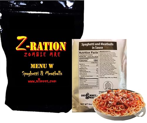 Miniatura 39 de MRE Z-Ration (Zombie MRE) - Comidas personalizadas listas para comer (MENU S - Rebanada de pizza de queso)