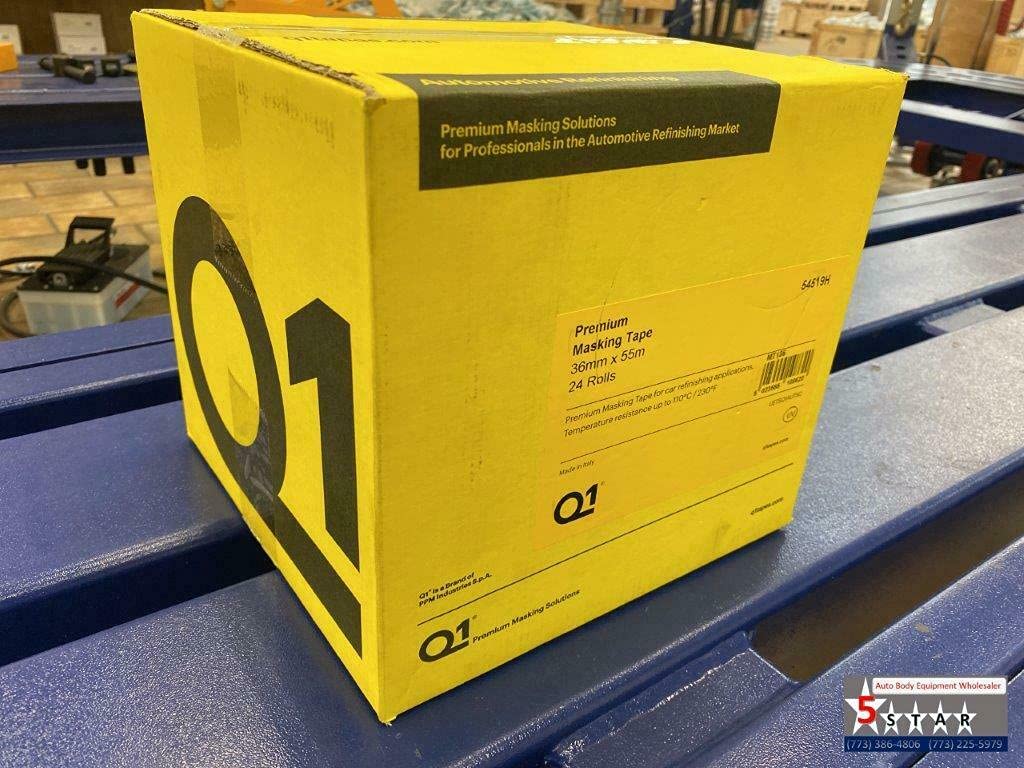 5-STAR Q1-1-1/2 INCH (36MM X 55M) Premium HIGH Performance Automotive Yellow Masking