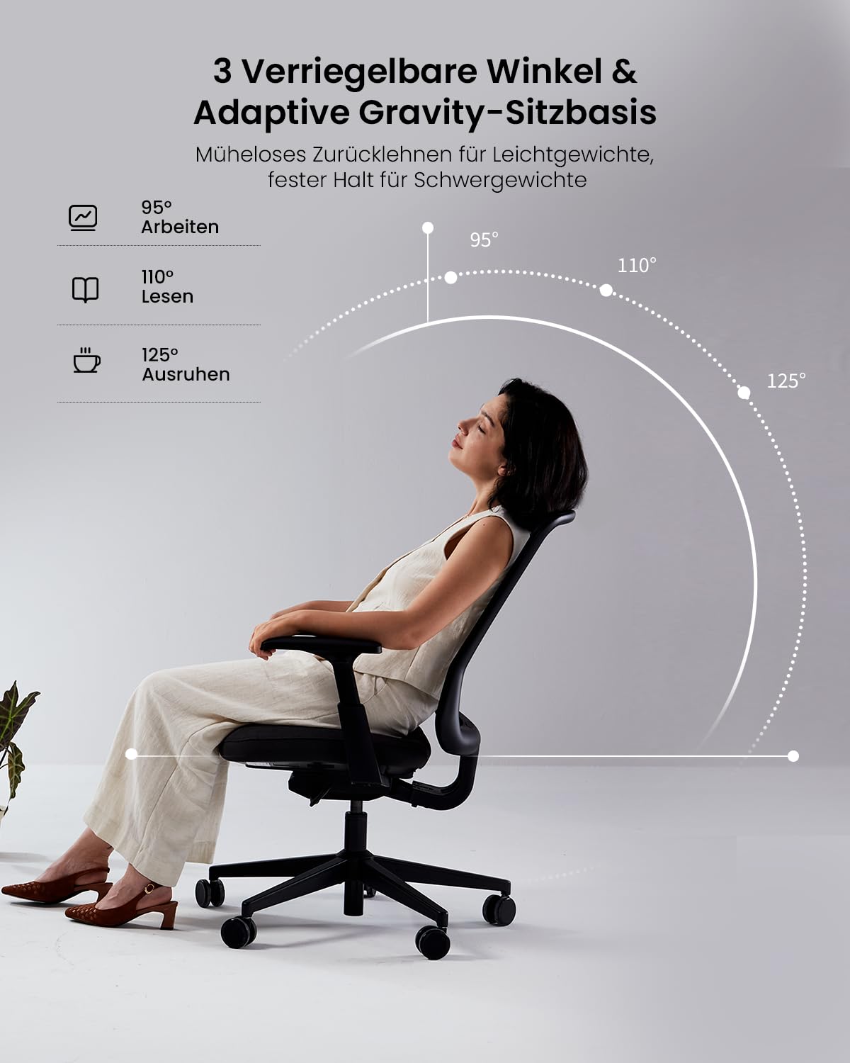ProtoArc Flexer Ergonomischer Bürostuhl – Schreibtischstuhl mit Sitztiefenverstellung, konturiertem Sitzkissen und atmungsaktiver Netzlehne für Home Office und Büro, einfache Montage, Schwarz