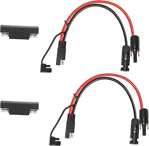 MOOKEERF Cable adaptador de panel solar a SAE de 2 pies de 2 pies - Cable de extensión de conector SAE de 12 AWG para panel solar de caravana de