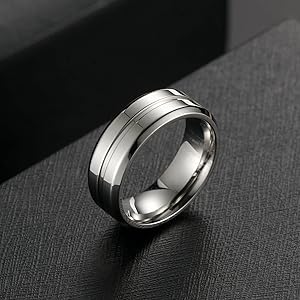 AMDXD Anillos De Compromiso Para Hombre, 15,6 Mm, Retro
