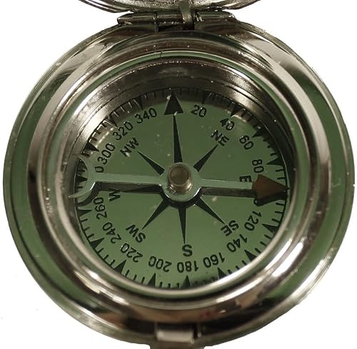 Medieval Replicas 3/4" Chrome Plated Pocket Compass Push Button Compass - Hiking #TOP1