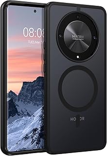 جراب مغناطيسي لموبايل هونر X9B/Magic 6 Lite - متوافق مع ماج سيف، شفاف نحيف بظهر مطفي وحواف مرنة، مقاوم للصدمات لحماية موبايل X9b شبكة الجيل الخامس 5G