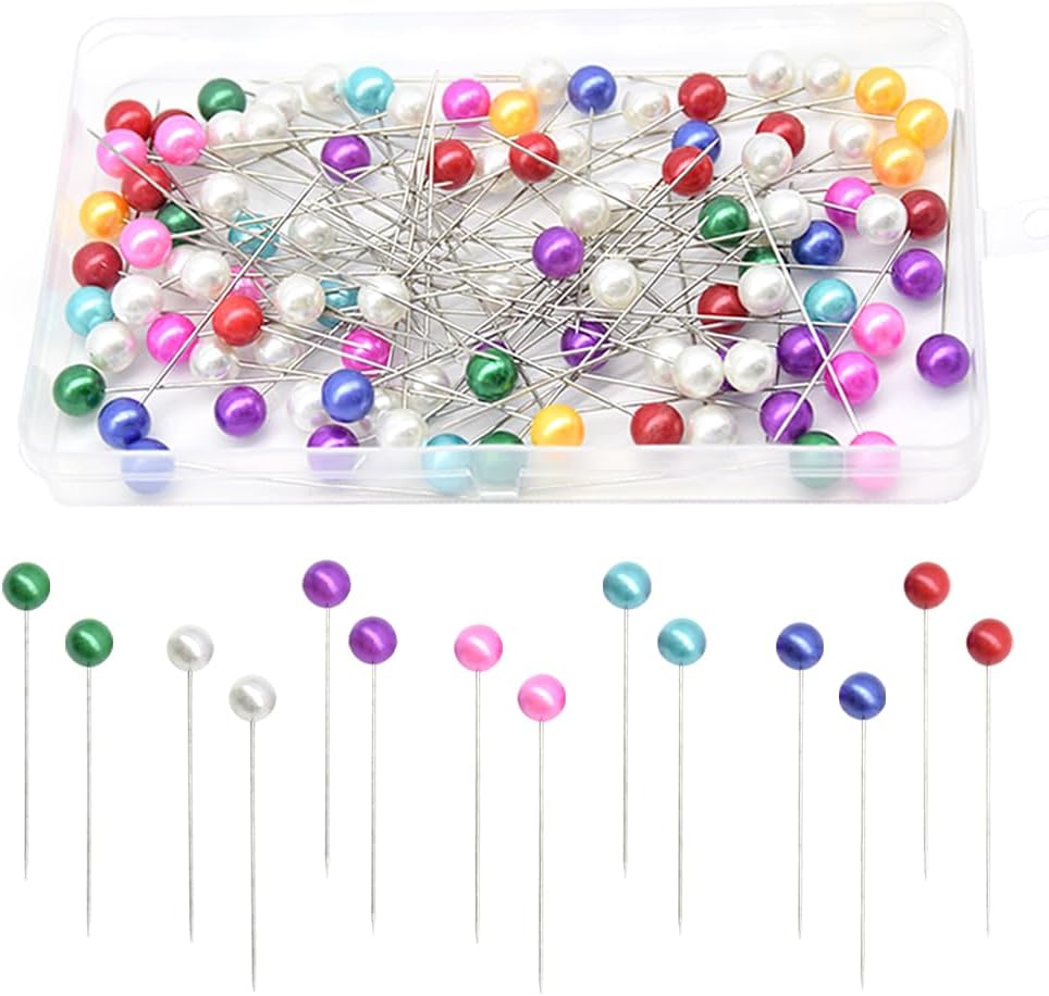 150 Straight Teardrop Pearl Pins for Bouquets, Corsages, Floral Arrangements & Jewelry Making (75mm, Pearl Head, Wedding Flowers) (Colour/SD75mm)
