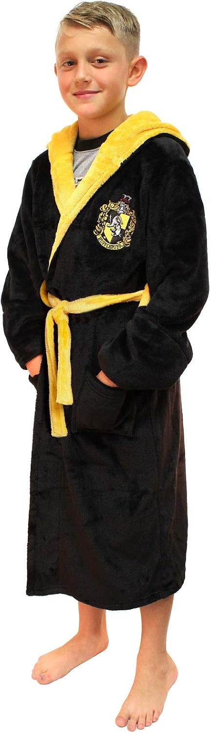Harry Potter Hogwarts Houses Girl's Fleece Robe Pajama Lounge - Gryffindor Hufflepuff Slytherin Ravenclaw image 4