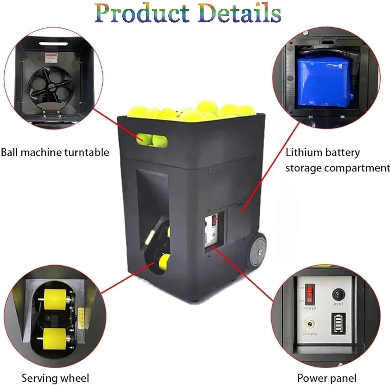 Remote Control Tennis Ball Serving Machine,Automatic Tennis Ball Thrower,Portable Tennis Training Equipment,Tennis Ball Machine,Tennis Pitching Machine