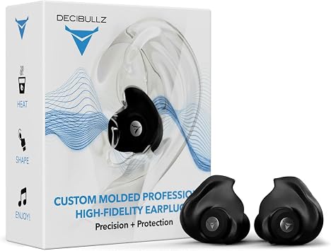 Decibullz Professional Moldable Earplugs, Noise Cancelling Earplugs, Concert Ear Plugs, Perfect for Musicians, Recording Artists, DJs, and Festivals