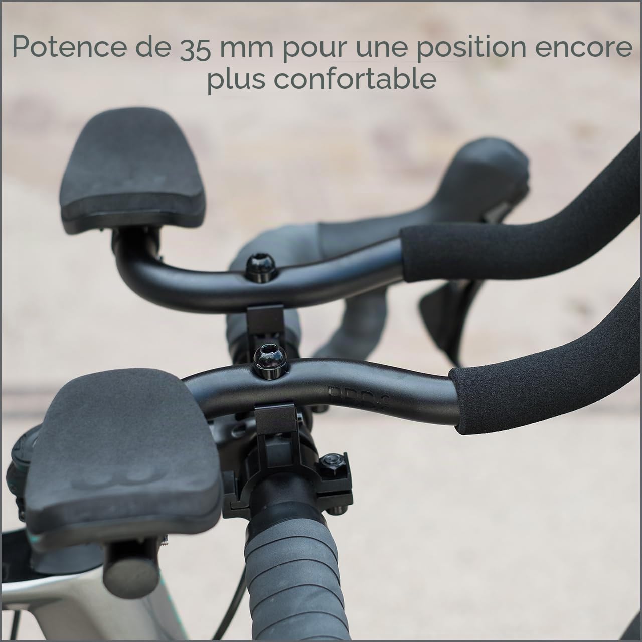 BBB Cycling AeroComfort Aerodynamic Handlebar Attachment - 35 mm Height Aluminium Armrest for Road Bikes and Triathlon - Non-Slip Grips BHB-59