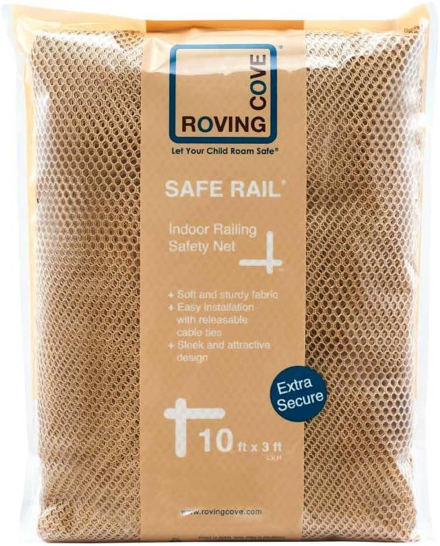 Roving Cove Safe Rail Balcón Escalera y Red de seguridadPasamanos y escaleras Ferroviario neta, almendra