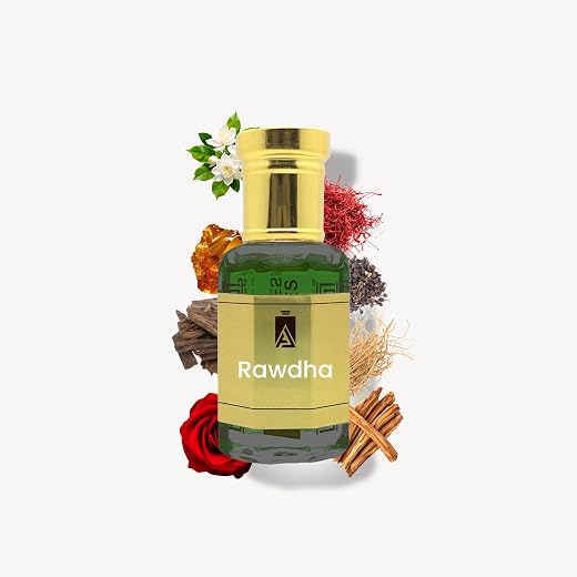 Ali Perfumes Rawdha Attar for Men & Women | Hindi Oud, Saffron, Rose, Sandalwood & Amber Fragrance | Oriental, Woody & Lon...