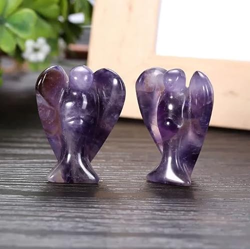 Miniatura 4 de Figura de ángel de cristal de 1.5 pulgadas. Estatua de escultura de piedra natural pulida curativa. Lindas figuras de energía Reiki para decoración