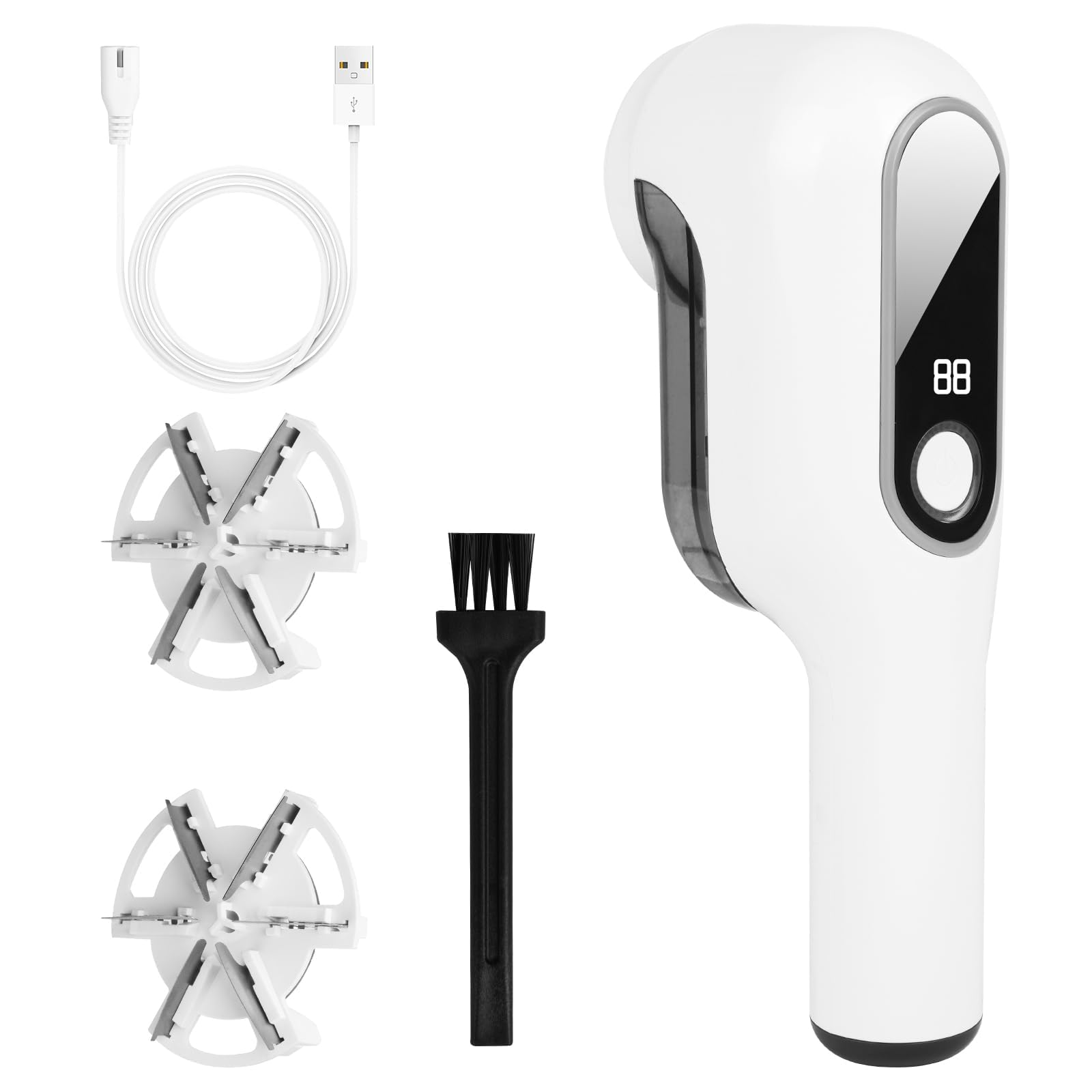 NALACALRechargeable Fabric Shaver with LED Display, 2-Speed Lint Remover for Clothes and Furniture, Electric Bobble Remover with 3 Replaceable Blades, Portable Clothes Shaver for Sweaters, Blankets