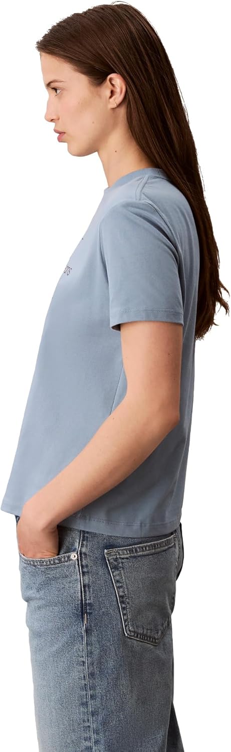 Calvin Klein Womens Monogram Logo Crewneck T-Shirt - Image 5