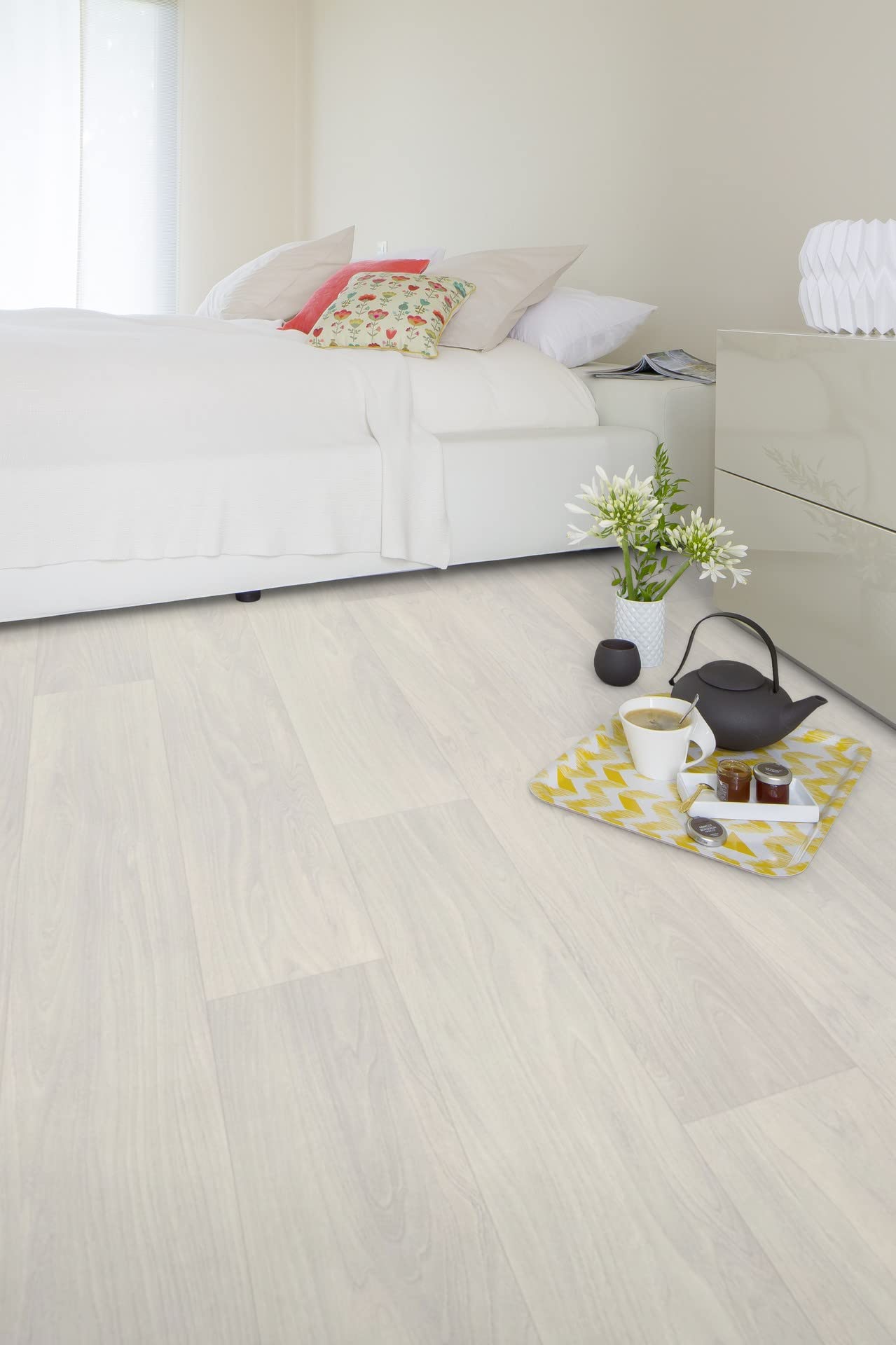 MadeInNature Pavimenti in PVC/Tappetini per interni/pavimenti in vinile antiscivolo/piccole e grandi dimensioni. (Plancher Rustico Chiaro, 1 x 3 m)