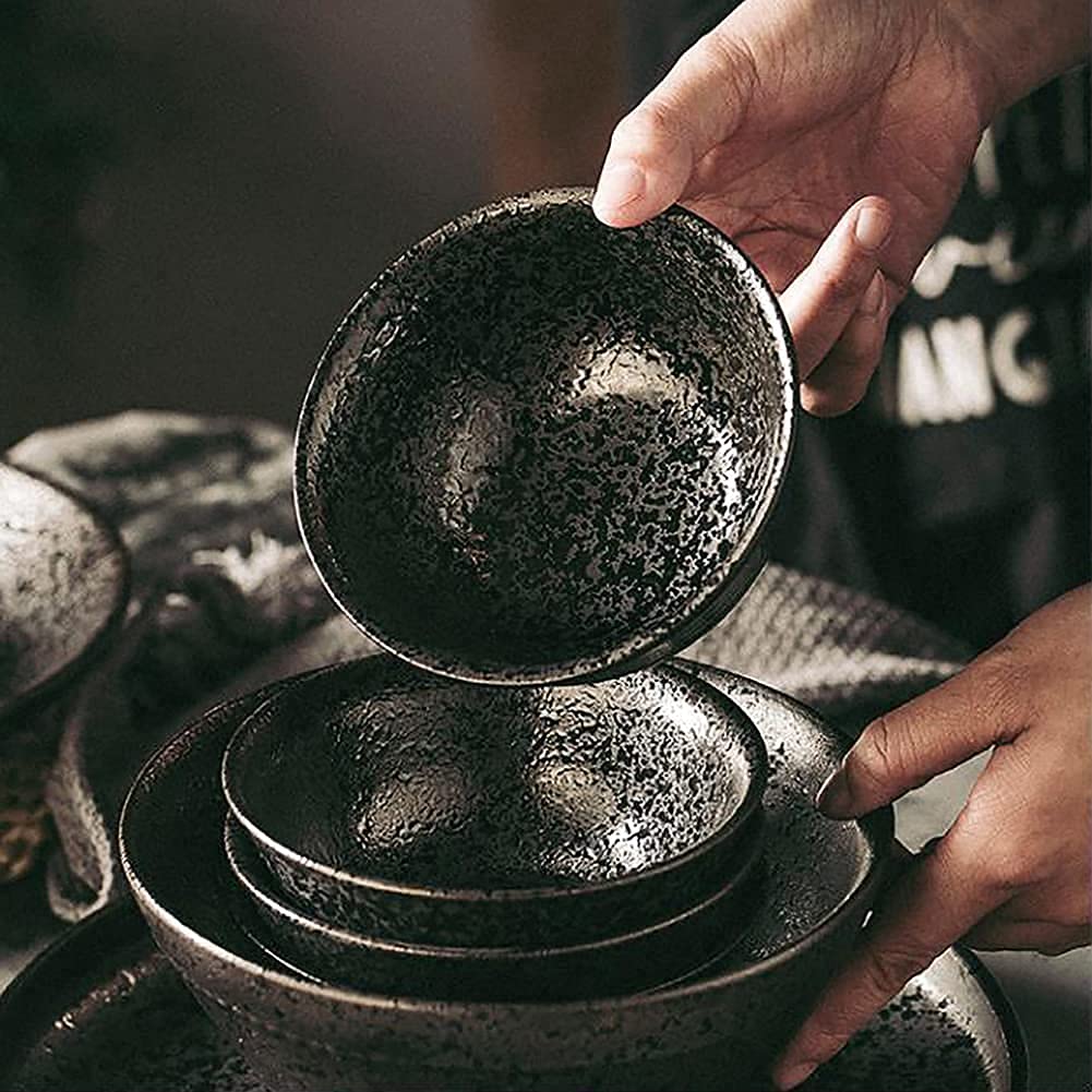  プレート2種　６点セット　黒壺 Amazon.co.jp: 陶磁器食器セット、皿およびボウルセット| 66個の窯交換