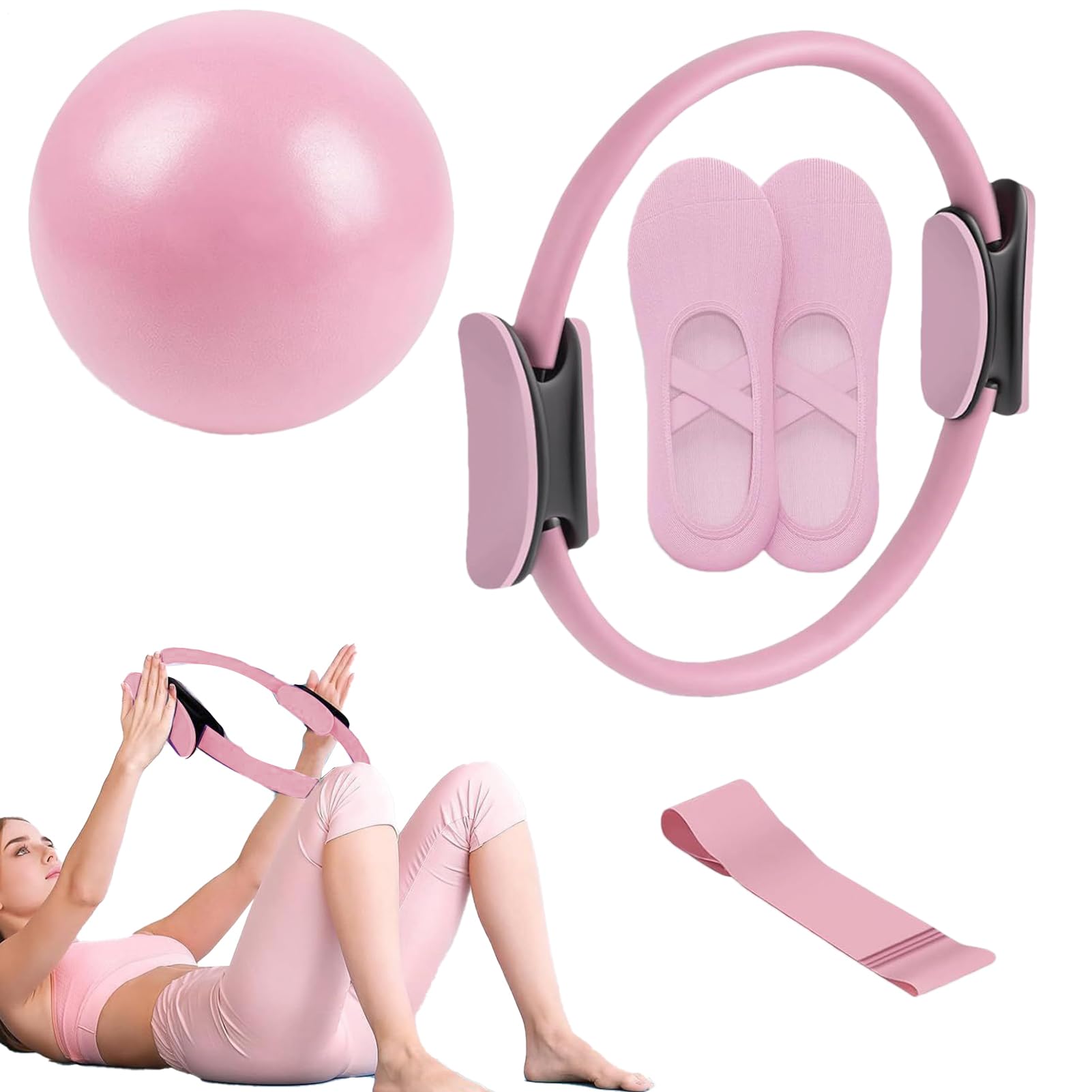 Kit Pilates Per La Casa Per Donne, Kit Pilates Essenziale, Attrezzatura Fitness Con Anello, Set Di Anelli E Palla Il Recupero Post-partum, In Studio E A Casa.