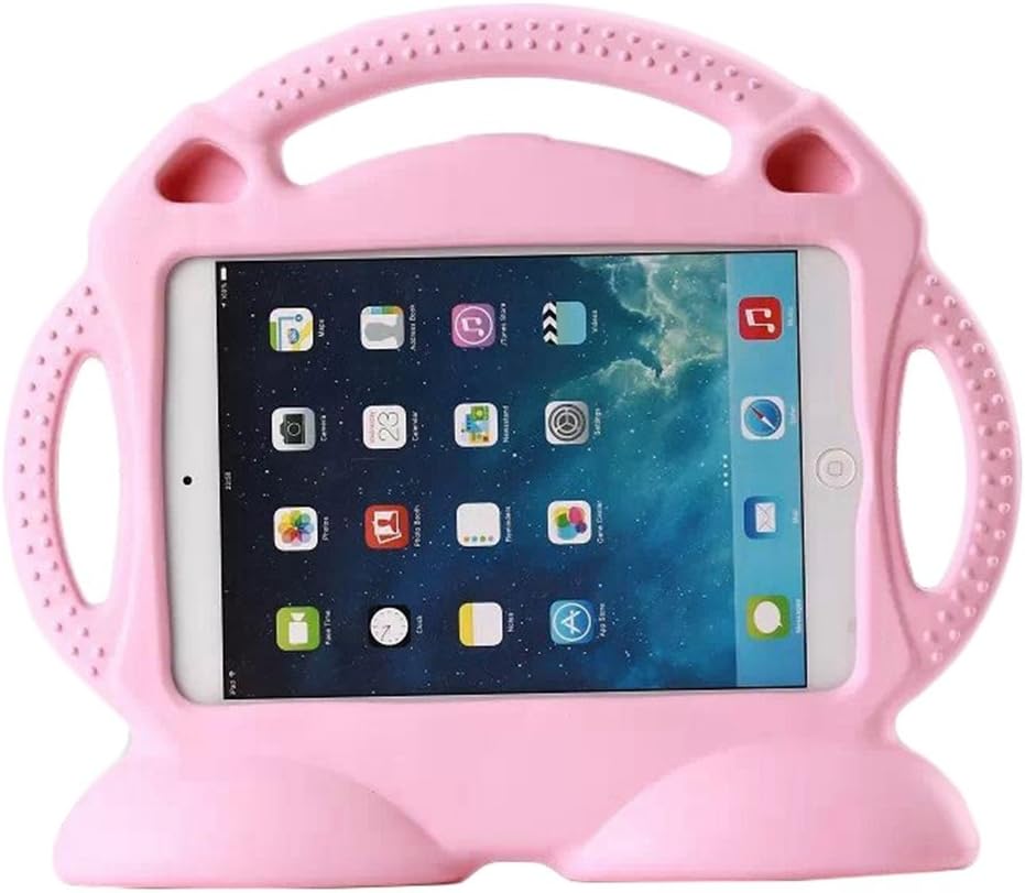 Teckology iPad Air Soft Thick EVA Foam Rubber Carrying Case Kids cute Light Weight Shock Proof Handle Stand Cartoon Cover Skin for Apple iPad 5th Generation /iPad 6th Generation only (Pink)
