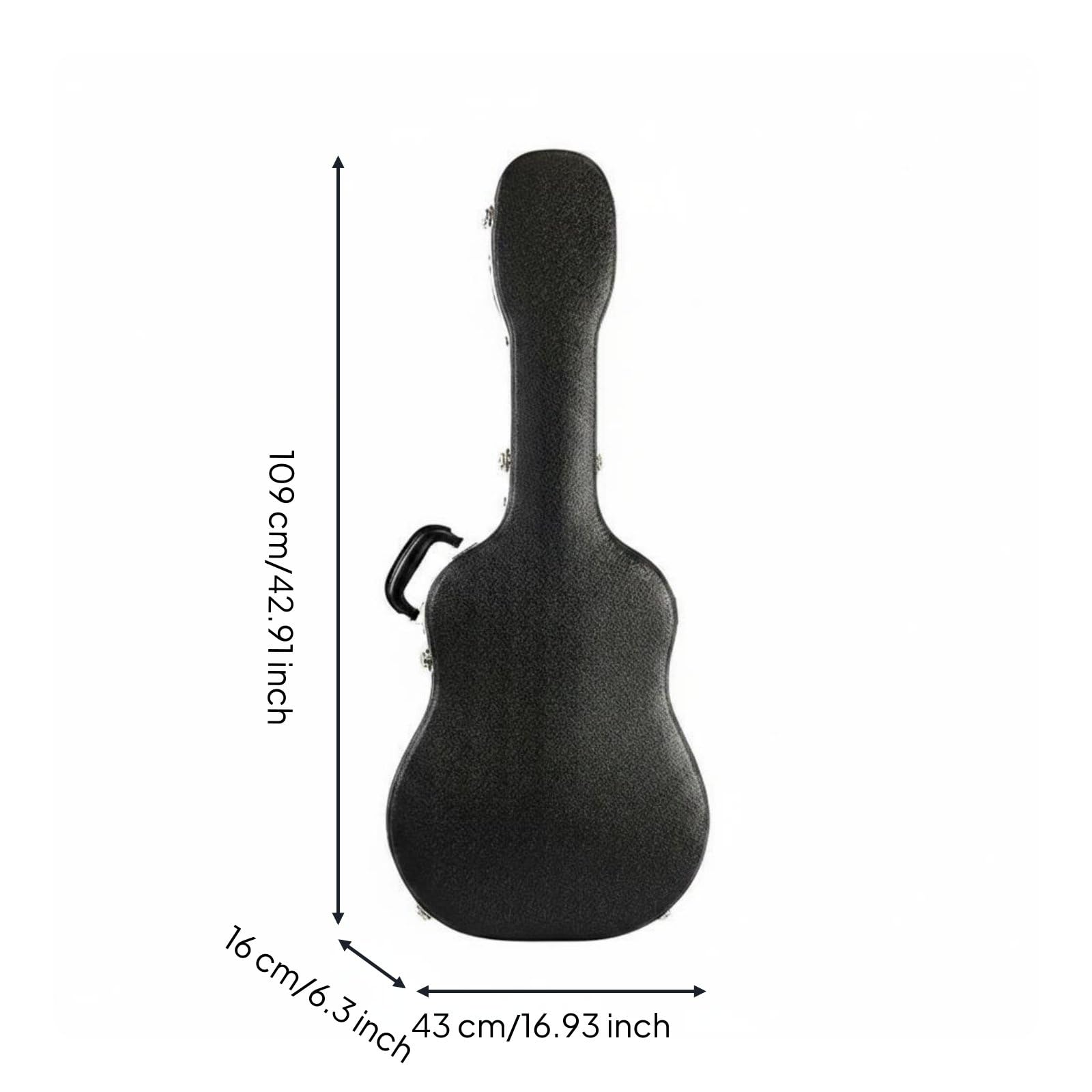 Harilla Estuche para Guitarra Estuche Rígido Funda Impermeable Maletín Musical Material con Estructura Reforzada E Interior de Terciopelo Asa Confortable y, Sin Correa
