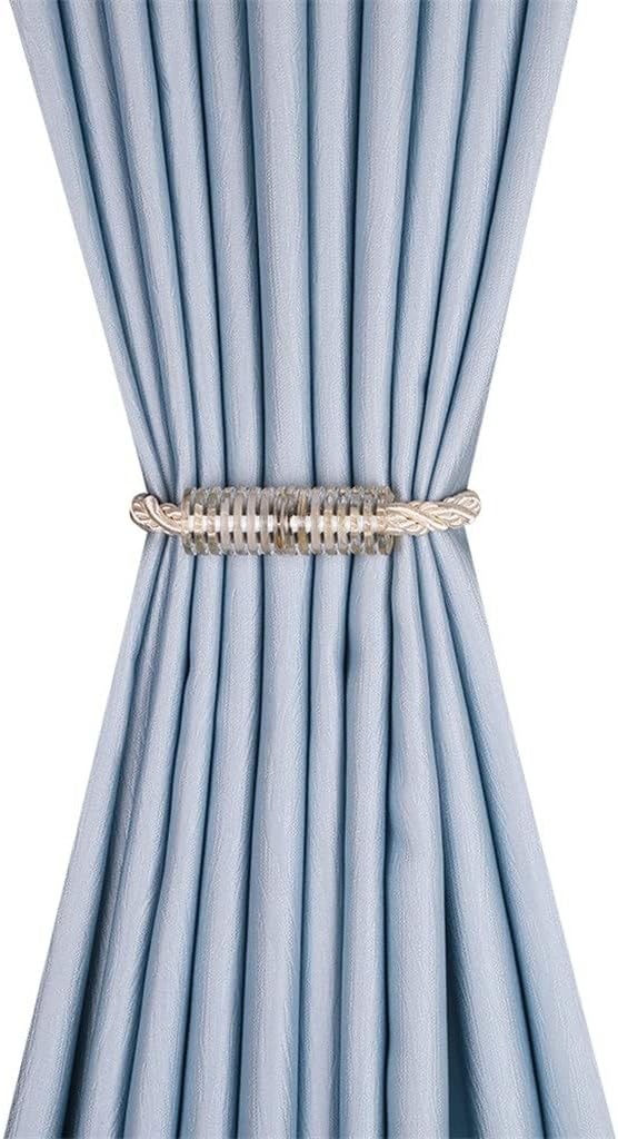 JSEIAJB 2Pcs Magnetic Curtain Clip Cylindrical Hanging Ball Decoration Curtains Tieback Buckle Rope Window Drape Accessories