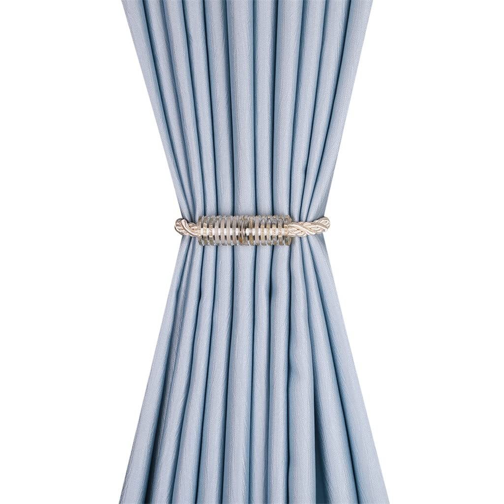 2 Pcs Clip de Rideau Magnétique Boule Suspendue Cylindrique Décoration Rideaux Embrasse Boucle Corde Fenêtre Drapé Accessoires (Couleur : A, Taille (A comme Le Montre l'image)
