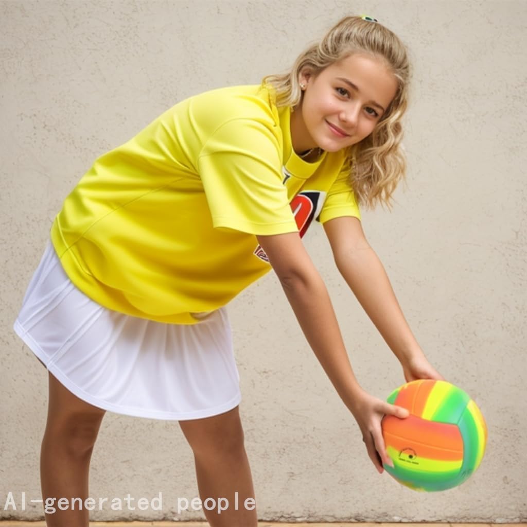 Graffiti-Volleyball, bunt, Grün, Orange, Lila, Rosa, Volleyball, weiche Haptik, Strandvolleyball für drinnen und draußen, Strandspiel, offizielle Größe 5