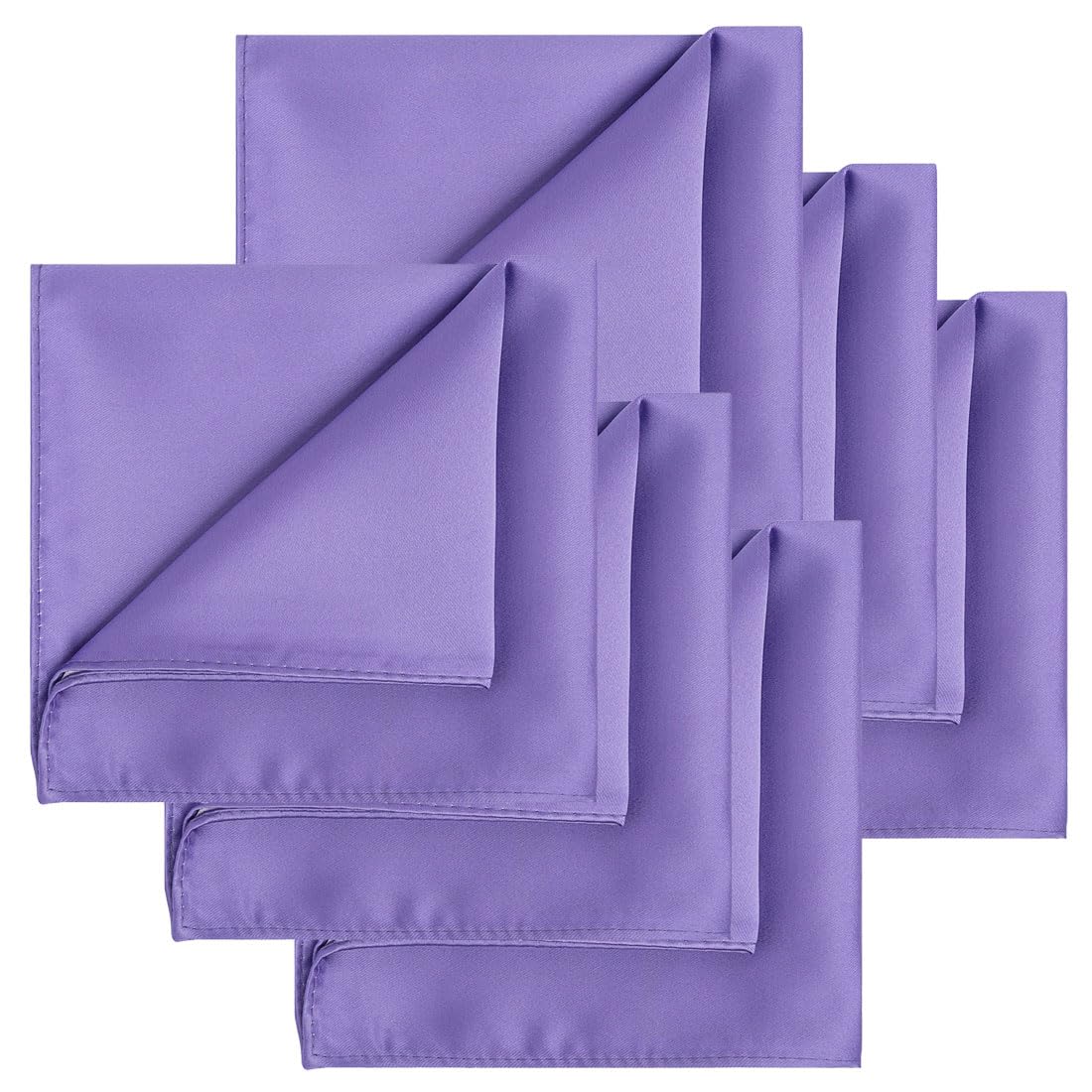 KissTies 6PCS Satin Pocket Square Plain Color Handkerchief Gift Set
